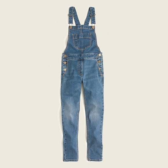 J CREW Crewcuts Kids Denim Overalls Skinny Jeans 6 NEW - Picture 1 of 5